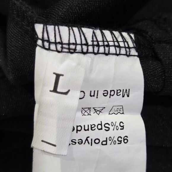 LilyIn Black Sheath Dress Knee Length Asymmetrical Boat Neck Side Pockets Size L - Picture 4 of 11